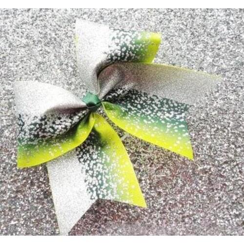 2020 NEW Silver Glitter Ombre Cheer Bow Cheerleading Dance Hair Bow 7.5inch hair bow with Elastic rubber band Hair accessories