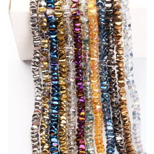 Czech Crystal Plated Beads 4/6/8mm Lampwork Glass Faceted Beads Flat Bottom For DIY Making Needlework Jewelry Accessories