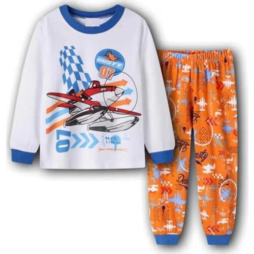 Kids Girls Pajamas Sets Cartoon Lovely Baby Boys Home Wear Aircraft Princess Pyjamas Children Homewear Sleepwear Home Clothing