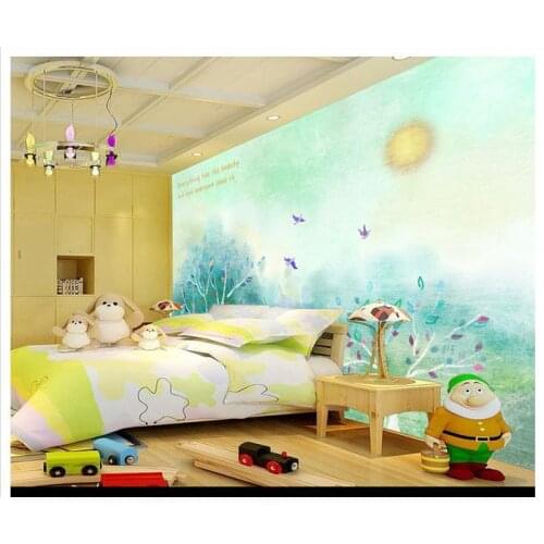 Customzed 3d wallpaper 3d kids wallpaper Cartoon flowers celebrate children room wall stickers 3d room wallpaper