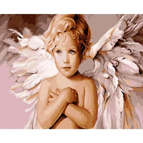 Lovely Angel, baby Figure DIY Digital Painting By Numbers Modern Wall Art Oil Painting Holiday Gift Home Decor Big Size