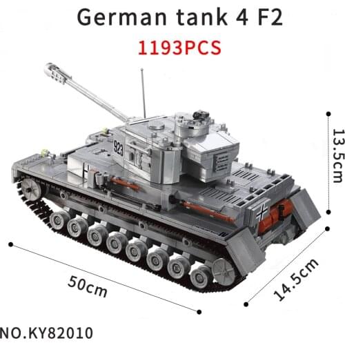 KAZI KY82010 1193+PCS Building blocks Panzer German 4 F2 Tank Model Building Block Toys Children Gifts for boy ABS texture Cool