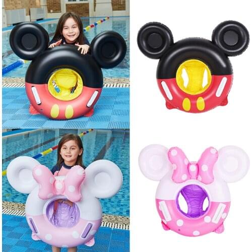 Cartoon Baby Swimming Ring Inflatable Float Circle Baby Seat Swimming Pool with Handle for Kids Children Summer Water Toys