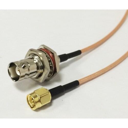 100PC New Arrivals SMA Male Plug Connector Switch BNC Female Jack Convertor RG316 Wholesale Fast Ship 15CM 6" Adapter