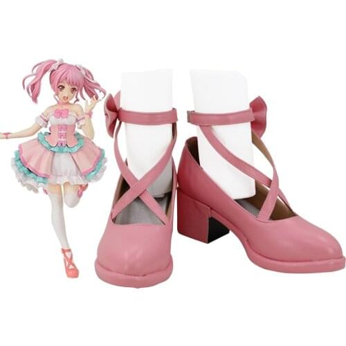 BanG Dream Maruyama Aya Cosplay Boots Pink Shoes Custom Made Any Size