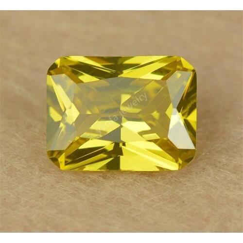 Wholesale 3X5mm~13X18mm Dark Golden Yellow Color CZ Stone Octangle Shape Cut Loose Lab Synthesis Cubic Zirconia Gems For Jewelry