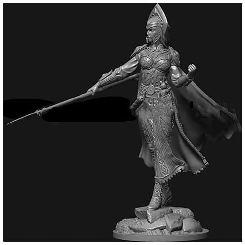 1/22 80mm ancient woman warrior stand (WITH BASE )Resin figure Model kits Miniature gk Unassembly Unpainted