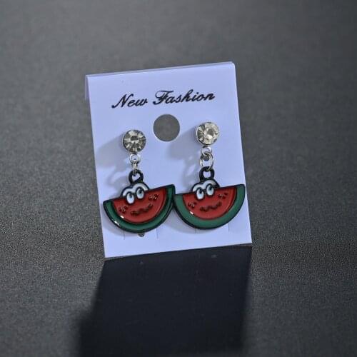 Womens Earrings Crystal Earrings for Women Bohemian Fashion Jewelry Geometric Watermelon Man Lovely Hoop Earings