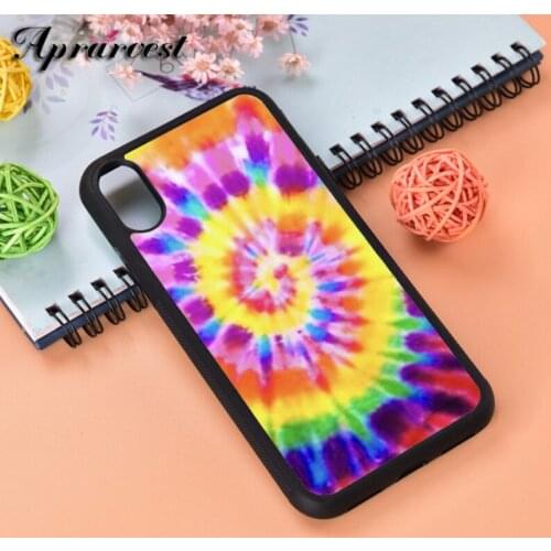 Aprarvest Tie dye fun Silicone Rubber Phone Case Cover For iPhone 6 6S 7 8 PLUS X XS XR 11 12 MINI PRO MAX