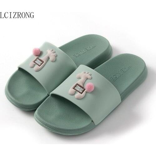 LCIZRONG Spring Cute Women Home Slippers Animal Print Soft Bathroom Non-Slip Slides House Female Shoes Man Unisex Shower Shoes