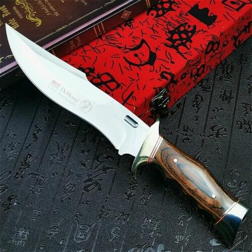 U.S.A(DEHONG )SA78 high-end enhanced hunting straight blade rescue knife camping straight blade Mirror light tactical knife