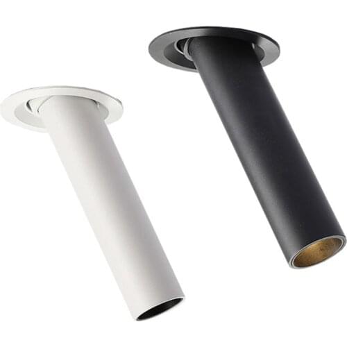 LED embedded rotatable spotlight Simple modern aisle long arm spotlight Clothing store ceiling downlight COB ceiling light