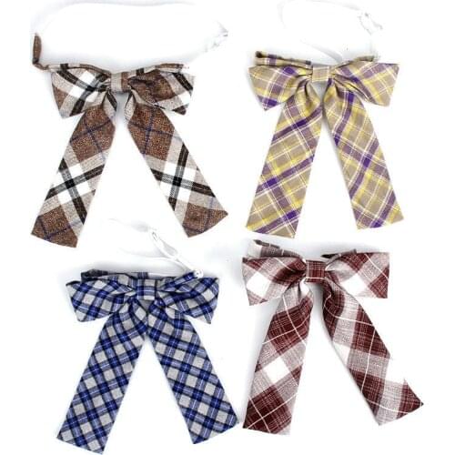 Plaid Check Ladies Bowtie Classic Shirts Bow Tie For Women Business Bowknot Uniform School Bow Ties Butterfly Girls Suit Bowties