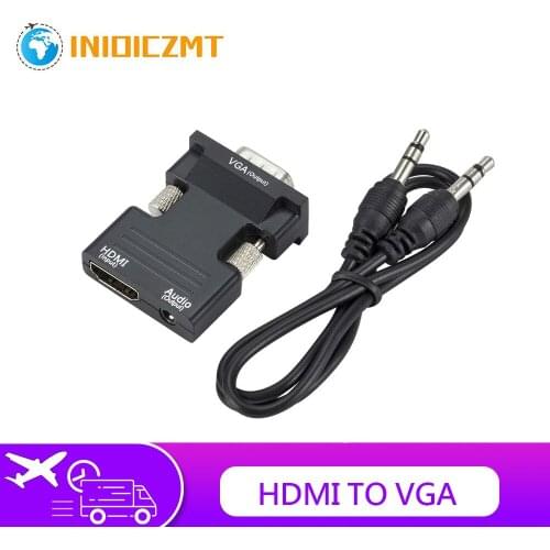 HDMI To VGA Converter HDMI Female To VGA Male With 3.5 Audio Output Adapter Digital To Analog HD 1080P For PC Laptop Tablet