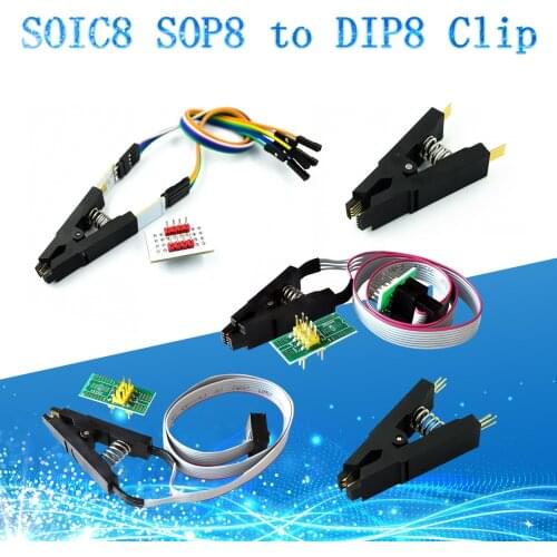 High quality SOIC8 SOP8 Test Clip For EEPROM 93CXX/25CXX/24CXX in-circuit programming on USB Programmer TL866CS TL866A EZP2010