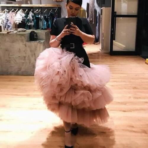New Fashion Asymmetrical Mermaid Tutu Skirts Women 2020 Custom Made Ruffles Ankle Length Female Skirts Saias