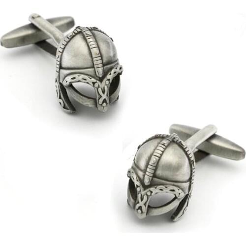 10pairs/lot Vintage Spartan Warrior Helmet Cufflinks Retro Style Spartan Mask Cuff Links Mens Jewelry Gift Wholesale