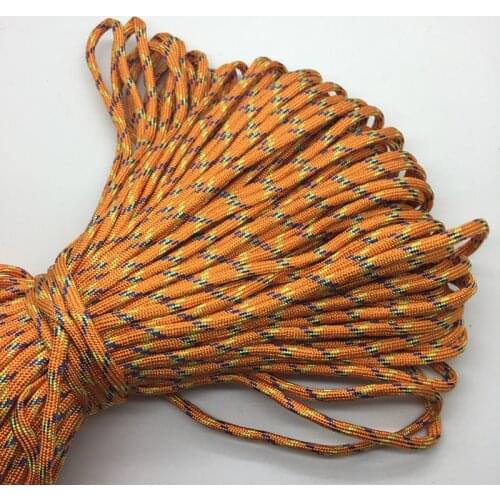 10yds/Lot Mxi color Paracord Bracelets Rope 7 Strand Parachute Cord CAMPING HiKING #Orange+yellow+blue
