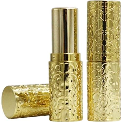 100Pcs Gold DIY Lipstick Tubes Empty Lip Balm Containers 12.1mm Refillable Lipstick Sample Containers Homemade Lip Balm Tubes