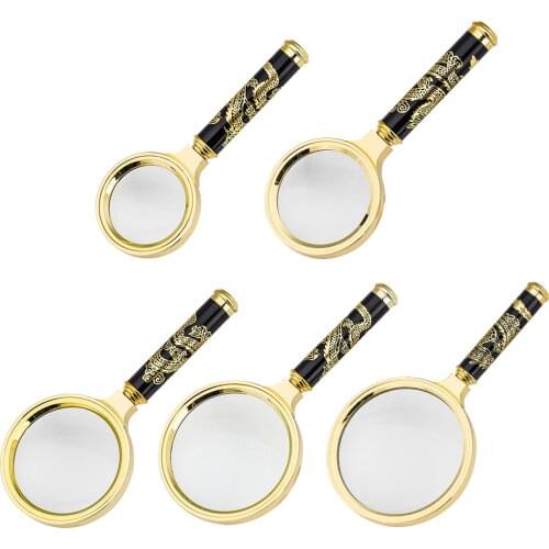 10X Magnifier Optical Glass Lens Dragon Pattern Folding Linen Tester Loupe Thread Counter Magnifier Magnifying Glass