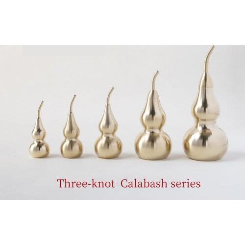 5pcs exquisite and high-quality three-section copper gourd pendants car decoration home living room decoration creative gift set