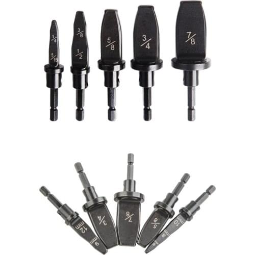 5pcs Pipe Expander Metric and Inch Pipe Expander Hexagonal Handle Air Conditioner Copper Pipe Reamer Electrician Repair