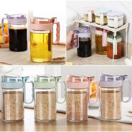 580ml NEW Glass Kitchen Oil & Vinegar Storage Dispenser Leak-proof Soy Sauce Cruet Glass