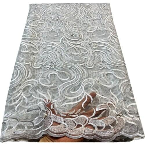 African Lace Fabric 2021 High Quality Lace Organza French Embroidery Sequins Lace Fabric For Nigerian Party Sewing PL-70