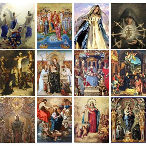 5D DIY Diamond Painting Full Portrait Catholicism Diamond Mosaic Stitch Interior Paintings Art Picture Handicraft Home Decor