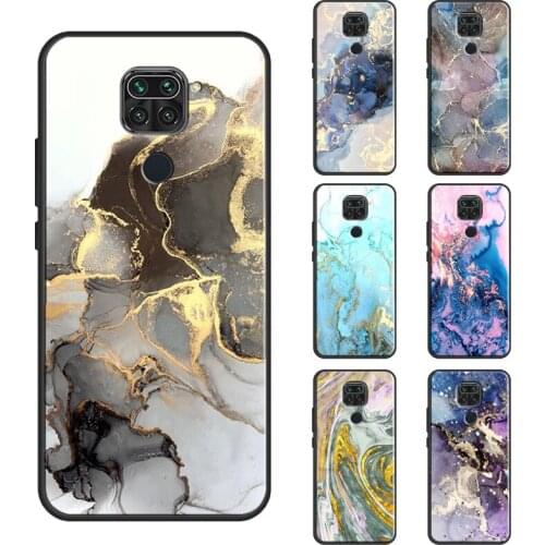 Ink Painting marble Case For Xiaomi Redmi Note 10 9 8 Pro Note 9S 8T Note 7 Cover Shell For Redmi 9 9A 9C 9T