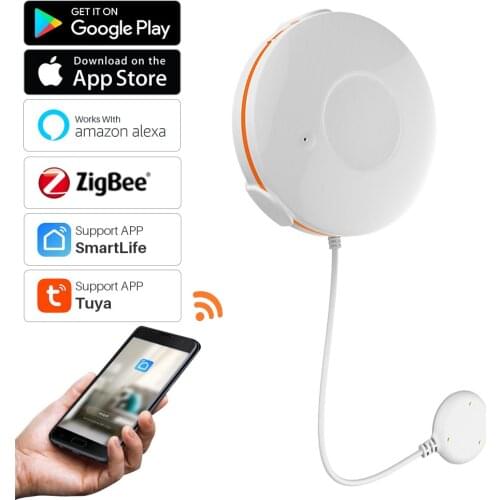 Tuya Zigbee 3.0 Water Sensor Detector Alarm Water Leakage Alarm Flood Alert Overflow Security Alarm System