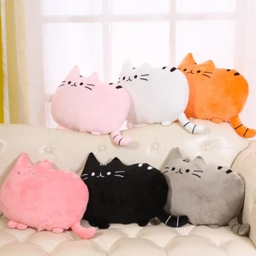 Elastic Soft Cartoon Biscuit Cat Throw Pillow Stretch Lovely Sofa Cushion Stuffed Cotton Headrest Birthday Gift Home Decoration