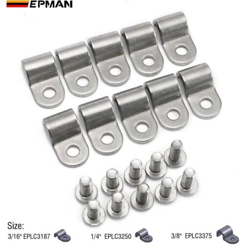 EPMAN 1 Pack Stainless Steel Single Line Clamps Streets Clamp 3/8"&3/16"& 1/4" Fits Fuel, Air, Electrical, Brake, Lines EPLC3250