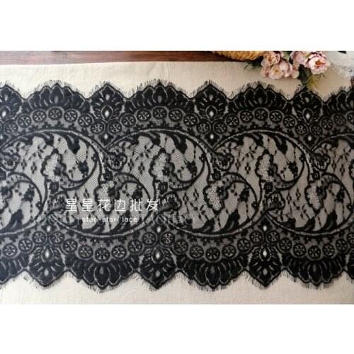 GLace 9m/lot 35cm wide Black white eyelash lace fabric DIY dress skirt curtain home textile decorative lace accessories TX299
