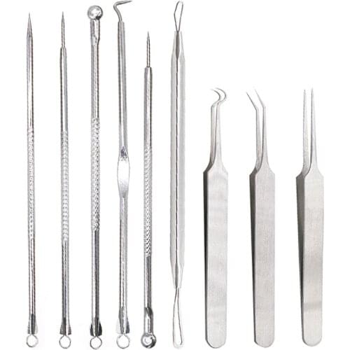 Black Dot Pimple Blackhead Remover Tool Needles for Squeezing Acne Tools Spoon for Face Cleaning Comedone Extractor Pore Cleaner
