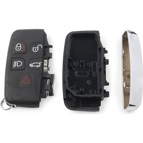 Car Remote Key Shell Case Fob Housing Cover 5 Buttons for Land Rover LR2 LR4 Range Rover Discovery Range Rover Evoque Velar