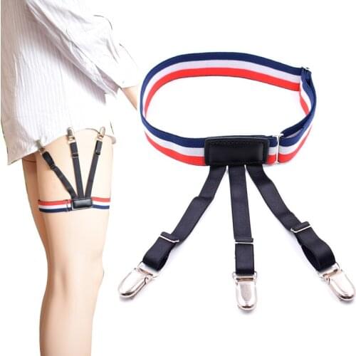 Fashion Shirt Garters Mans Shirt Stays Holder Leg Suspenders Shirt Braces Duckbill Clips Shirt Garters 1pair GW01
