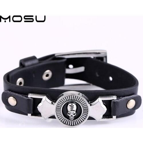 MOSU 12/pcs/lot Hot anime Death Note Metal Bracelet Skull Logo Leather Punk Bangle cosplay jewelry YS10582