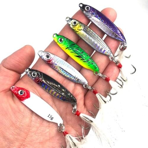 OBSESSION Hard Lead Jigging Bait Fishing Lure 15g 18g Small Artificial Accessories With Strong Hooks Glow Fishing Bait