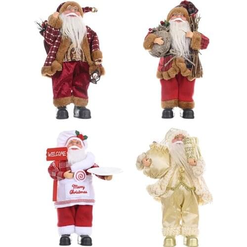 Christmas Tree Ornaments Cartoon Christmas Cute Doll Children Snowflake Plaid Claus Elk Doll Santa Figurines New Wholesale