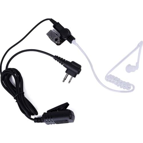 New 2Pin PTT MIC Waterproof Earpiece Covert Acoustic Tube Earpiece for Motorola Radio GP300 CP88 CP040 PRO1150 CLS1110 Earphone