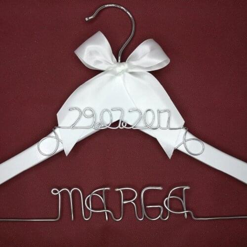 Personalized Wedding Hanger, bridesmaid gifts, name hanger, brides hanger custom Bridal Gift white hanger with bowknot