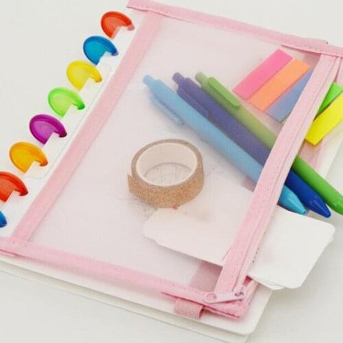 1Pc Transparent Notepad Storage Bag PP Material Cover Zipper Notepad Folders Binders File Document Bag