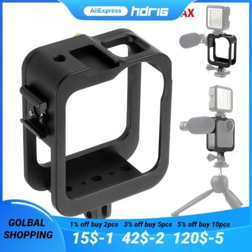 HDRIG Camera Cage Frame Protective Shell For Gopro Max Dog Cage Fusion2 Second-Generation Panoramic Sports Camera Aluminum Alloy
