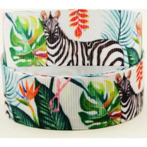 22mm 25mm 38mm 75mm Zebra cartoon printed Grosgrain Ribbon party decoration 10 Yards X-04369