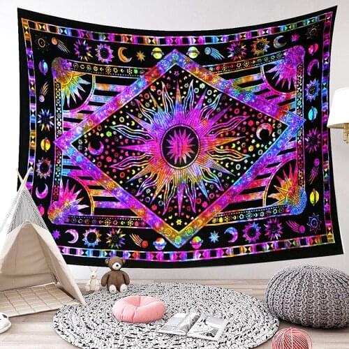 SepYue Psychedelic Mandala Moon Sun Tapestry Hippie Large Bohemian Dreamcatcher Tapestries Wall Cloth Ceiling Room Home Decor