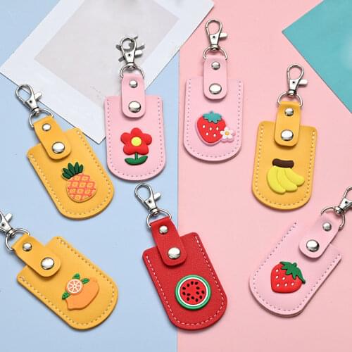 Cute Leather Access Card Holder Wallet Hasp Fashion Hasp Mini Cards Cover Protective Case Bags With Keyring