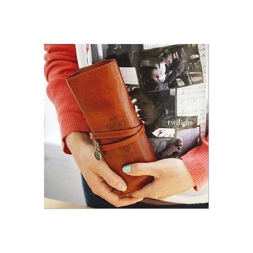 Vintage Storage bag Twilight Moon PU Leather Pouch Bag Eyebrow Pencil Make Up Brush Bag Women Gifts Make Up Brush Bag