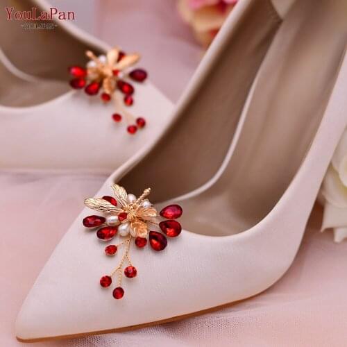 TOPQUEEN X43 2pcs Shoe Clip Wedding Shoes High Heel Women Bride Decoration Rhinestone Shiny Decorative Clips Charm Buckle