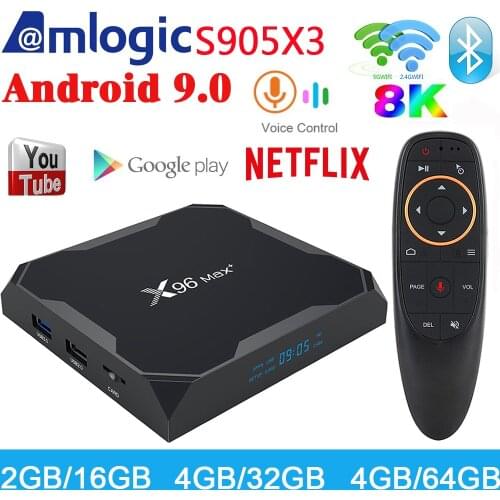 Android 9 TV Box X96 Max Amlogic S905x3 8K Smart Media Player 4GB RAM 64GB ROM X96Max Set top Box 2G16G Quad Core 2.4G&5G Wifi